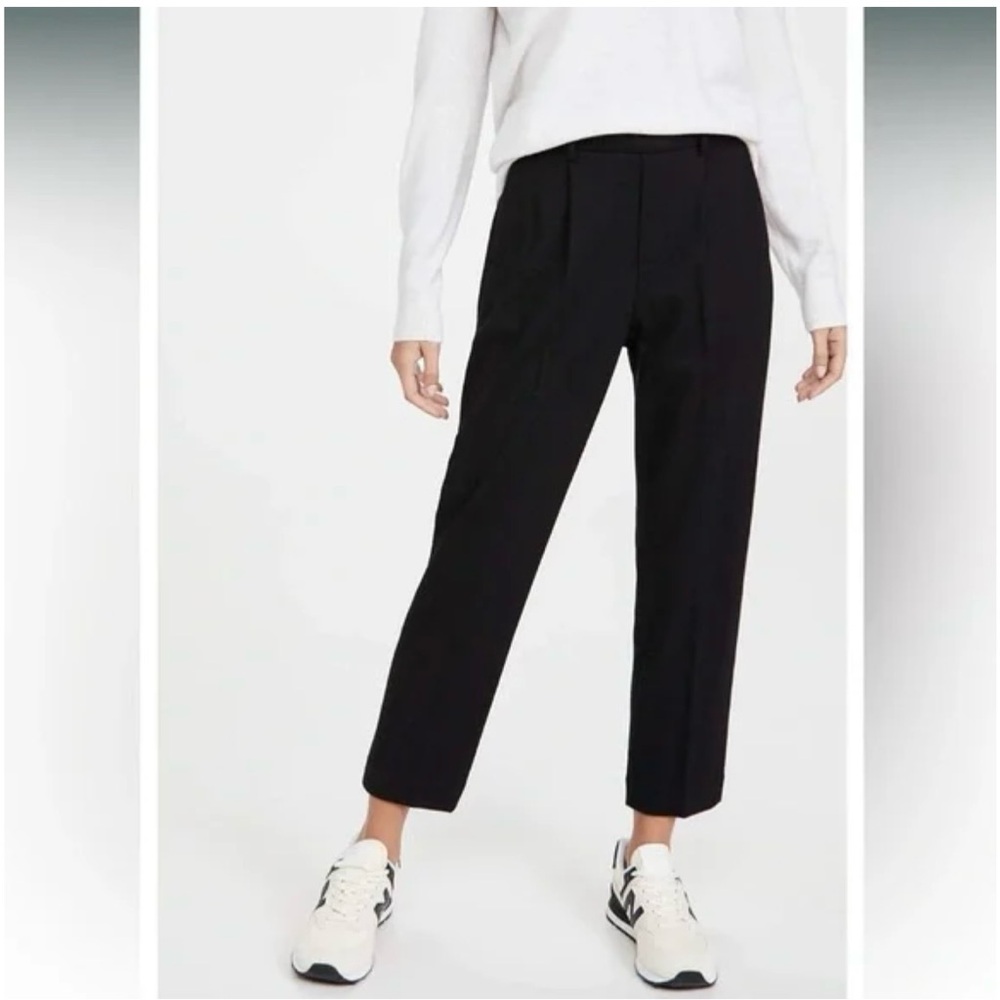 VINCE Cozy Easy Pull-On Wool Blend Pant in Black Sz M Minimalist Slouchy Trouser